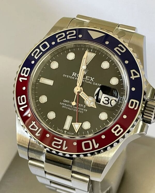 olex Steel GMT-Master II - 2024 - “Pepsi” Bezel - Black Dial - Oyster Bracelet - 126710BLRO - Image 5