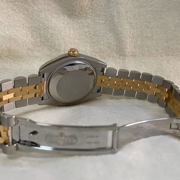 Rolex Yellow Gold Rolesor Datejust 31 - 2015 - Fluted Bezel - Black Mother of Pearl Diamond Dial - Jubilee Bracelet - 178273 *FULL SET* - Image 7