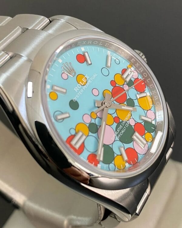 Rolex Oyster Perpetual 36 - 2024 - Domed Bezel - Turquoise Blue Celebration-Motif Dial - Oyster Bracelet - 126000 *FULL SET* - Image 9