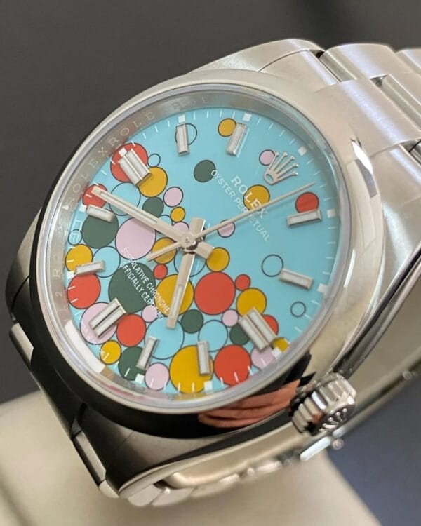 Rolex Oyster Perpetual 36 - 2024 - Domed Bezel - Turquoise Blue Celebration-Motif Dial - Oyster Bracelet - 126000 *FULL SET* - Image 7