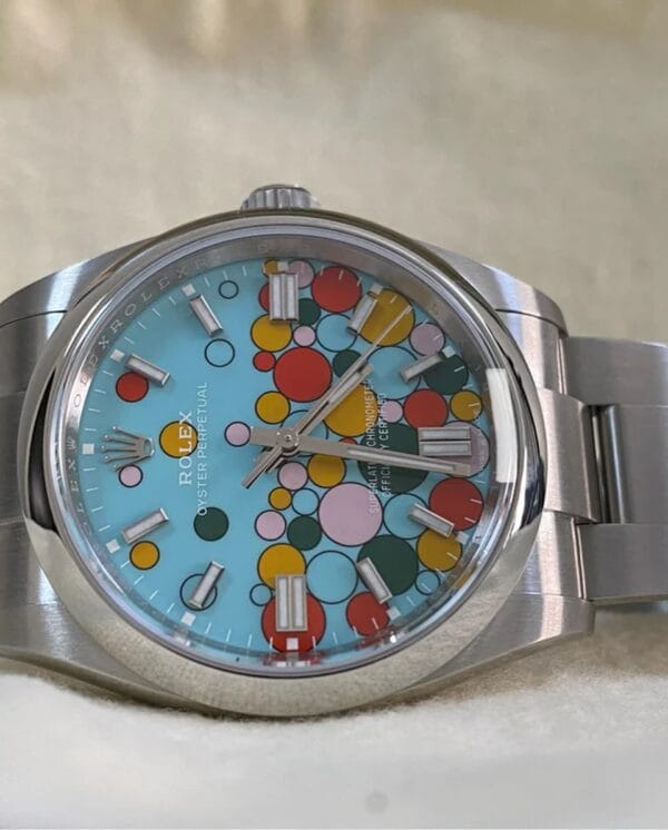 Rolex Oyster Perpetual 36 - 2024 - Domed Bezel - Turquoise Blue Celebration-Motif Dial - Oyster Bracelet - 126000 *FULL SET* - Image 6