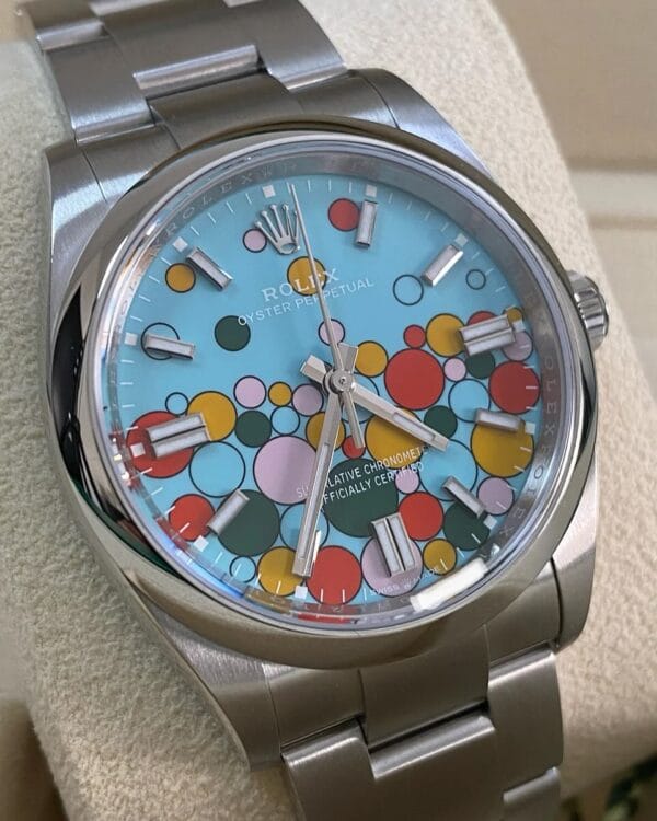 Rolex Oyster Perpetual 36 - 2024 - Domed Bezel - Turquoise Blue Celebration-Motif Dial - Oyster Bracelet - 126000 *FULL SET* - Image 3