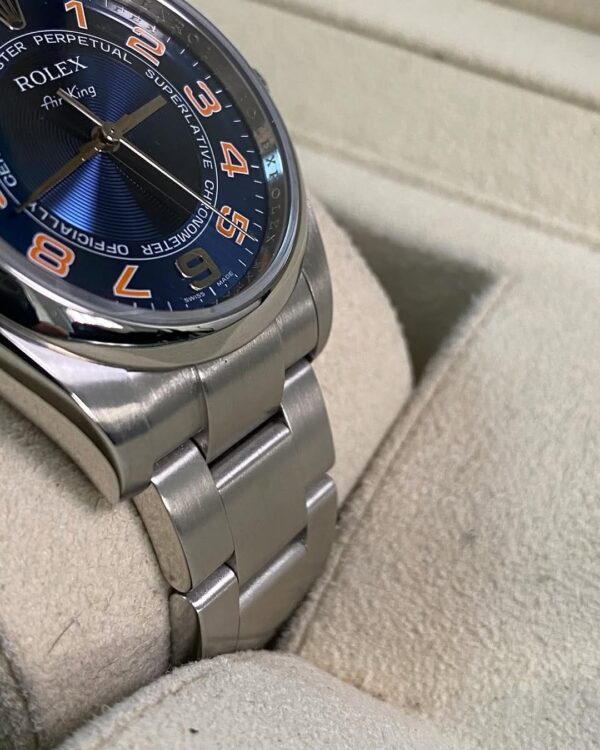 2008 Rolex Air King - M serial - Domed Bezel - Blue Dial - Orange Arabic Numerals - 114200 - Image 4