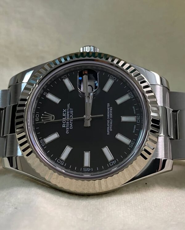 Rolex Steel Datejust II - 2016 - Fluted Bezel - Black Index Dial - Oyster Bracelet - 116334 *FULL SET* - Image 3