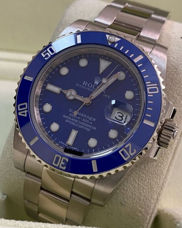 Rolex White Gold Submariner Date - 2010 - “Smurf” - 116619LB *FULL SET* - Image 7