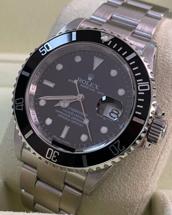2009 Rolex Steel Submariner Date - V serial - Pre-Ceramic Bezel - Black Dial - 16610 *FULL SET - Image 13