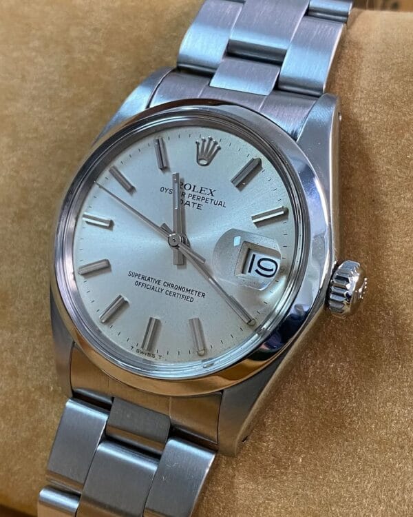 olex Steel Oyster Perpetual Date - 1978 - Domed Bezel - Silver Index Dial - Oyster Bracelet - 1500 - Image 11