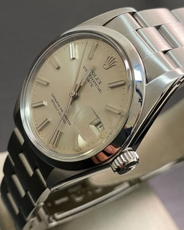 olex Steel Oyster Perpetual Date - 1978 - Domed Bezel - Silver Index Dial - Oyster Bracelet - 1500 - Image 9