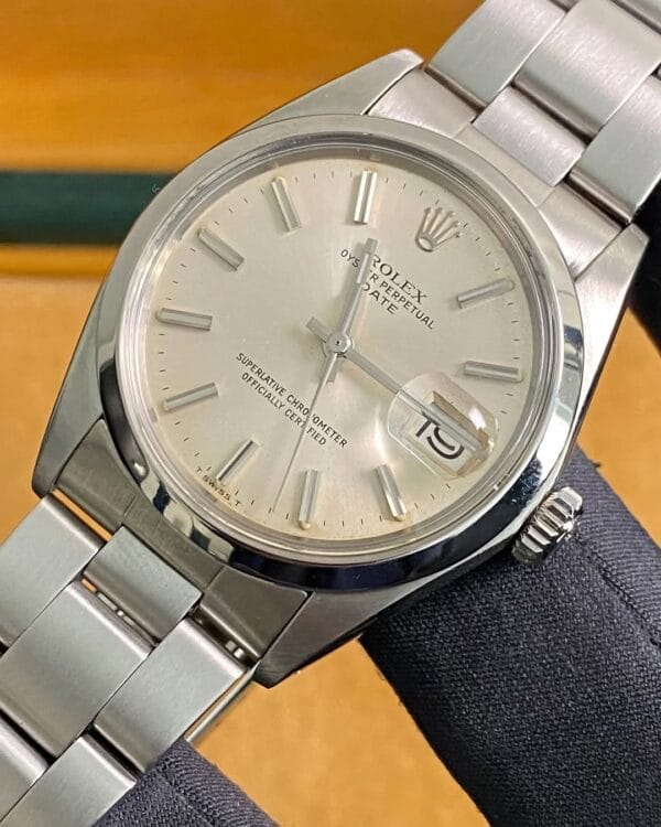 olex Steel Oyster Perpetual Date - 1978 - Domed Bezel - Silver Index Dial - Oyster Bracelet - 1500 - Image 5