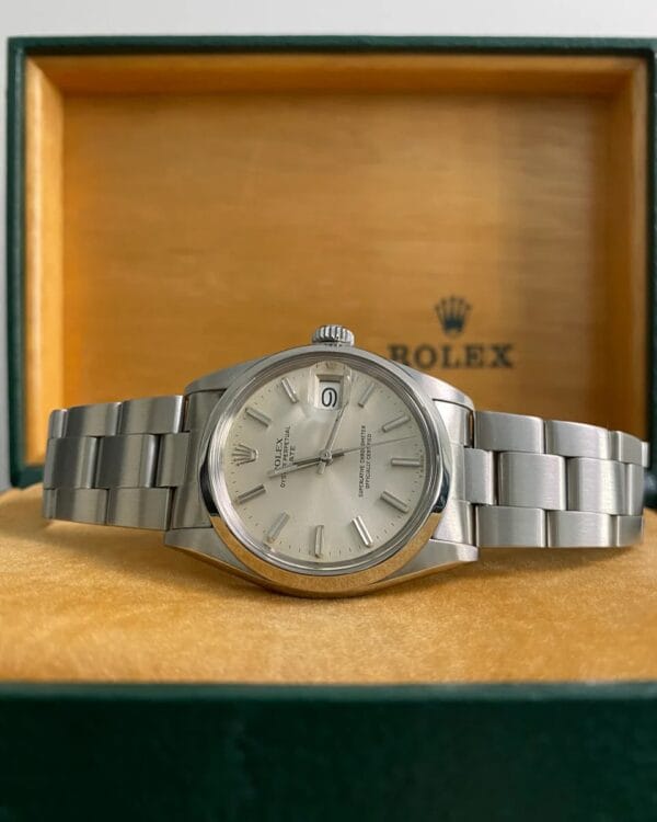 olex Steel Oyster Perpetual Date - 1978 - Domed Bezel - Silver Index Dial - Oyster Bracelet - 1500 - Image 3