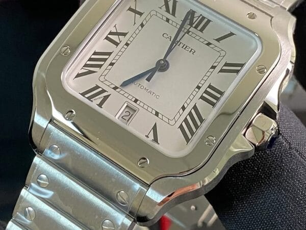 Cartier Santos de Cartier - 2024 - 39.8 mm Steel Case - White Roman Dial - WSSA0018 *FULL SET* - Image 7