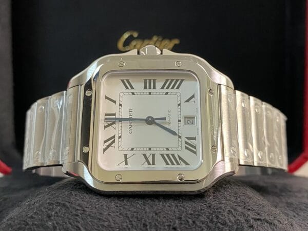 Cartier Santos de Cartier - 2024 - 39.8 mm Steel Case - White Roman Dial - WSSA0018 *FULL SET* - Image 3