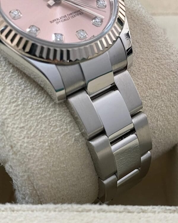 olex Steel Datejust 31 - 2024 - Fluted Bezel - Pink Diamond Dial - Oyster Bracelet - 278274 *FULL SET* - Image 7