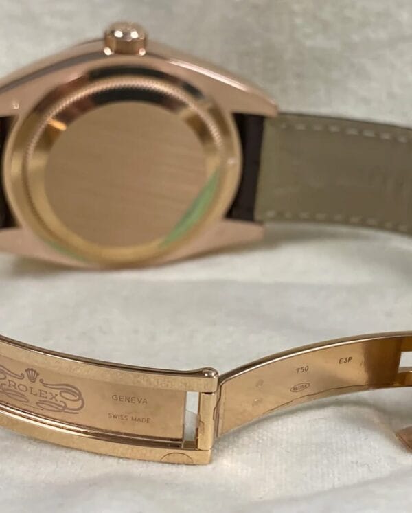 Rolex Everose Gold Sky-Dweller - Chocolate Dial - Leather Strap - 326135 - Image 4