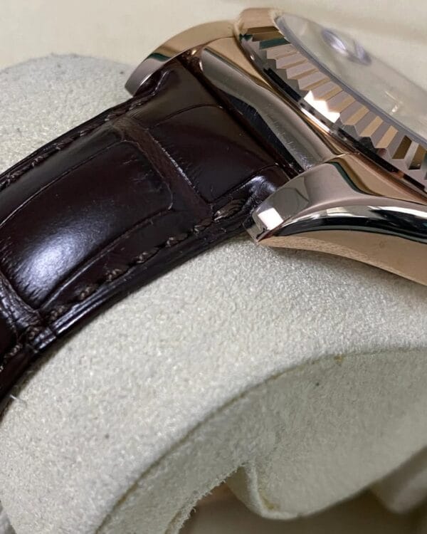 Rolex Everose Gold Sky-Dweller - Chocolate Dial - Leather Strap - 326135 - Image 5