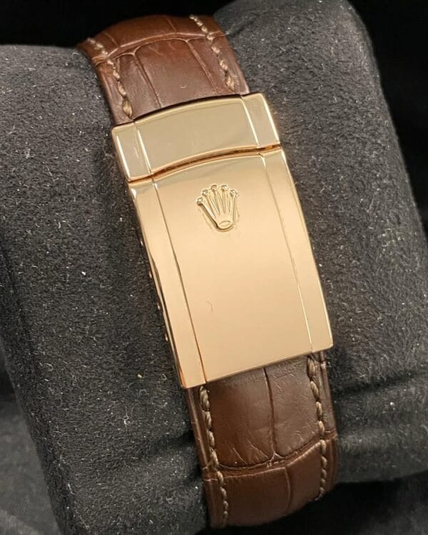 Rolex Everose Gold Sky-Dweller - Chocolate Dial - Leather Strap - 326135 - Image 9