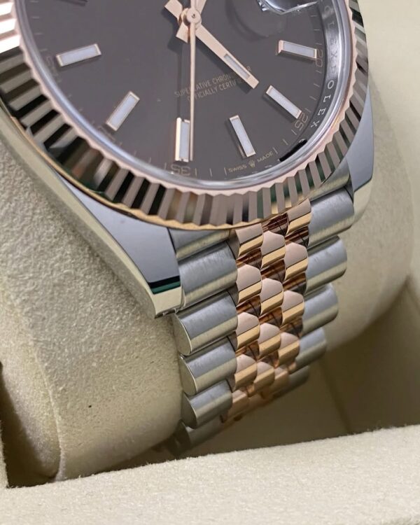 Rolex Steel & Everose Gold Datejust 41 - 2025 - Fluted Bezel - Chocolate Index Dial - Jubilee Bracelet - 126331 *FULL SET* - Image 13