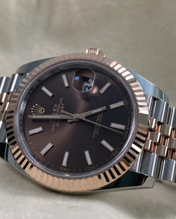 Rolex Steel & Everose Gold Datejust 41 - 2025 - Fluted Bezel - Chocolate Index Dial - Jubilee Bracelet - 126331 *FULL SET* - Image 11