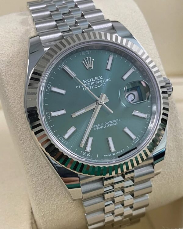 Rolex Steel Datejust 41 - 2025 - Fluted Bezel - Mint Green Dial - Jubilee Bracelet - 126334 *FULL SET* - Image 5