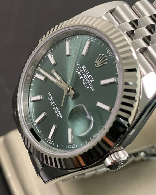 Rolex Steel Datejust 41 - 2025 - Fluted Bezel - Mint Green Dial - Jubilee Bracelet - 126334 *FULL SET* - Image 4