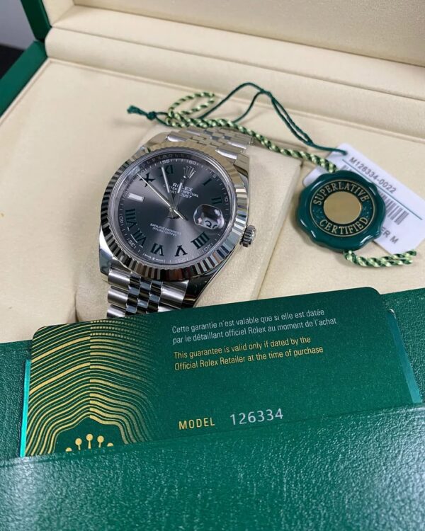 Rolex Steel Datejust 41 - 2025 - Fluted Bezel - “Wimbledon” Dial - Jubilee Bracelet - 126334 *FULL SET* - Image 8