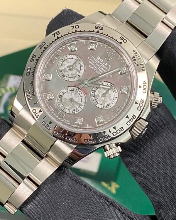 Rolex White Gold Cosmograph Daytona - 2020 - Tahitian Mother-Of-Pearl Diamond Dial - 116509 *FULL SET* - Image 8