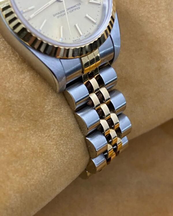 Rolex Steel & Yellow Gold Lady-Datejust 26 - K serial - Fluted Bezel - Champagne Index Dial - Jubilee Bracelet - 79173 - Image 6