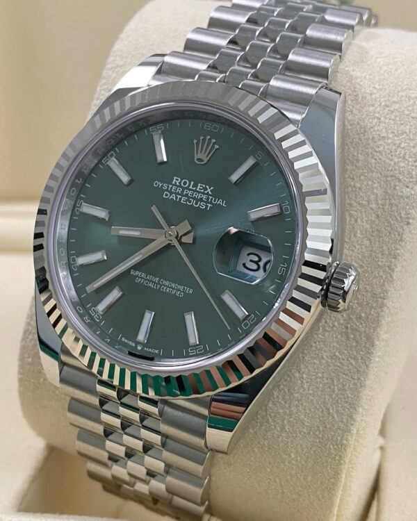 Rolex Steel Datejust 41 - 2025 - Fluted Bezel - Mint Green Dial - Jubilee Bracelet - 126334 *FULL SET* - Image 2