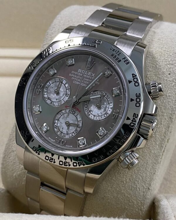 Rolex White Gold Cosmograph Daytona - 2020 - Tahitian Mother-Of-Pearl Diamond Dial - 116509 *FULL SET* - Image 7