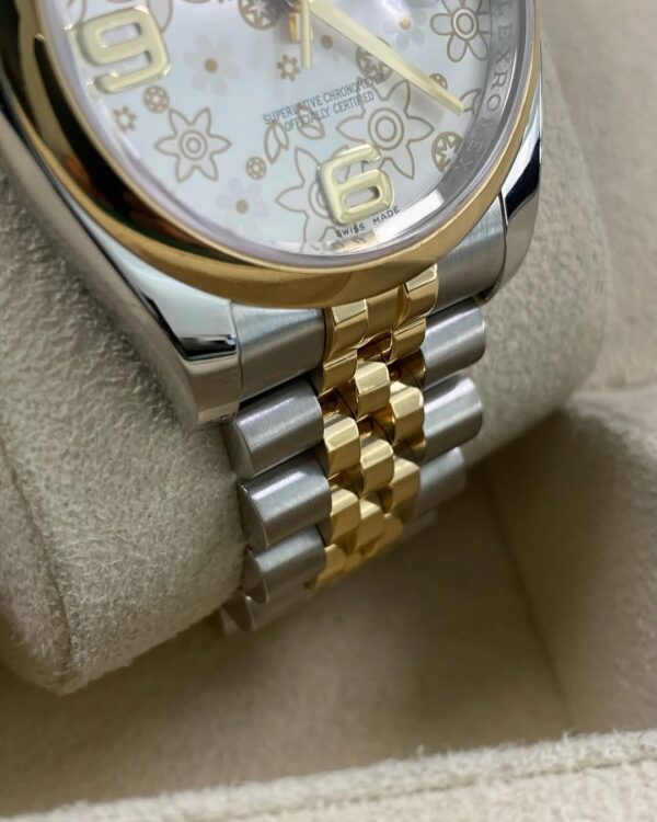 Rolex Steel & Yellow Gold Datejust 36 - 2010 - Domed Bezel - Factory Flower Dial - Jubilee Bracelet - 116203 - Image 3