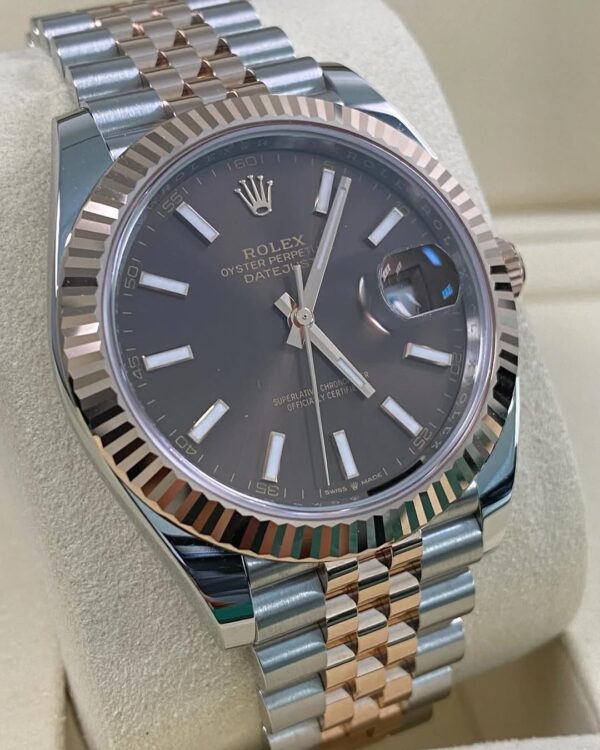 Rolex Steel & Everose Gold Datejust 41 - 2025 - Fluted Bezel - Chocolate Index Dial - Jubilee Bracelet - 126331 *FULL SET* - Image 8