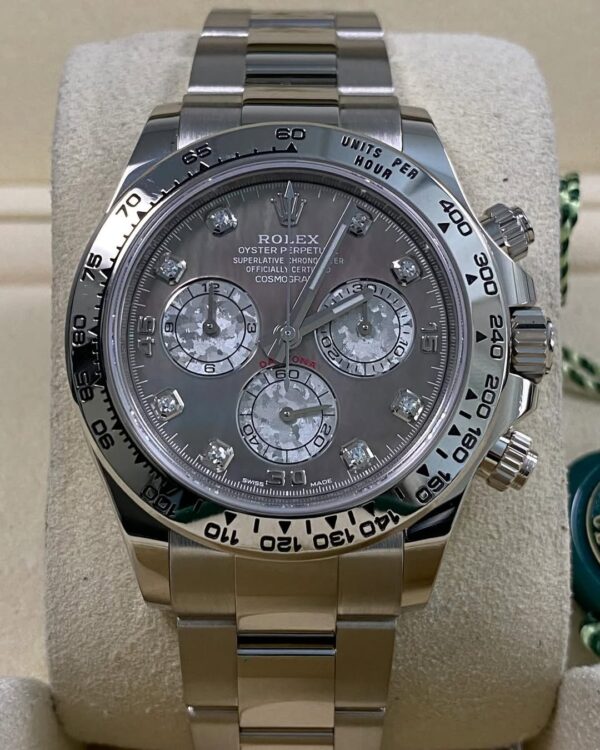 Rolex White Gold Cosmograph Daytona - 2020 - Tahitian Mother-Of-Pearl Diamond Dial - 116509 *FULL SET* - Image 5