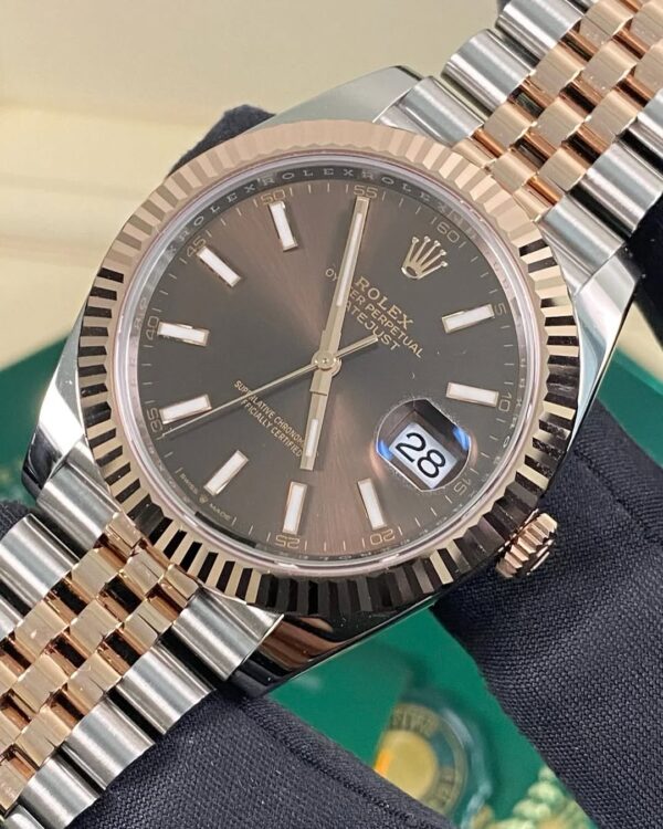 Rolex Steel & Everose Gold Datejust 41 - 2025 - Fluted Bezel - Chocolate Index Dial - Jubilee Bracelet - 126331 *FULL SET* - Image 7