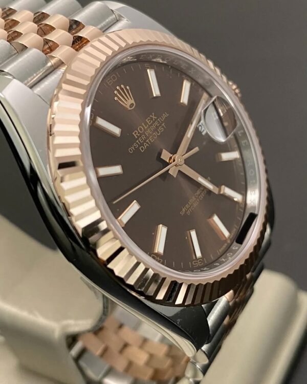 Rolex Steel & Everose Gold Datejust 41 - 2025 - Fluted Bezel - Chocolate Index Dial - Jubilee Bracelet - 126331 *FULL SET* - Image 4
