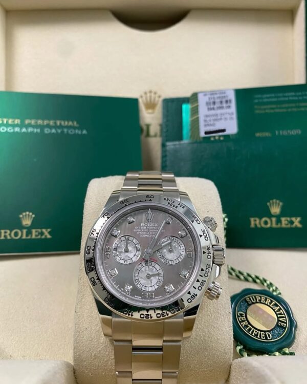 Rolex White Gold Cosmograph Daytona - 2020 - Tahitian Mother-Of-Pearl Diamond Dial - 116509 *FULL SET*