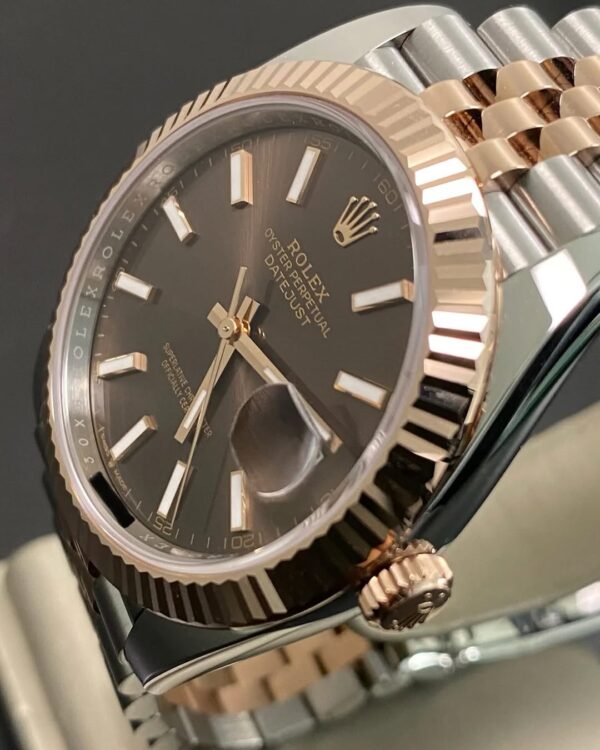 Rolex Steel & Everose Gold Datejust 41 - 2025 - Fluted Bezel - Chocolate Index Dial - Jubilee Bracelet - 126331 *FULL SET* - Image 3