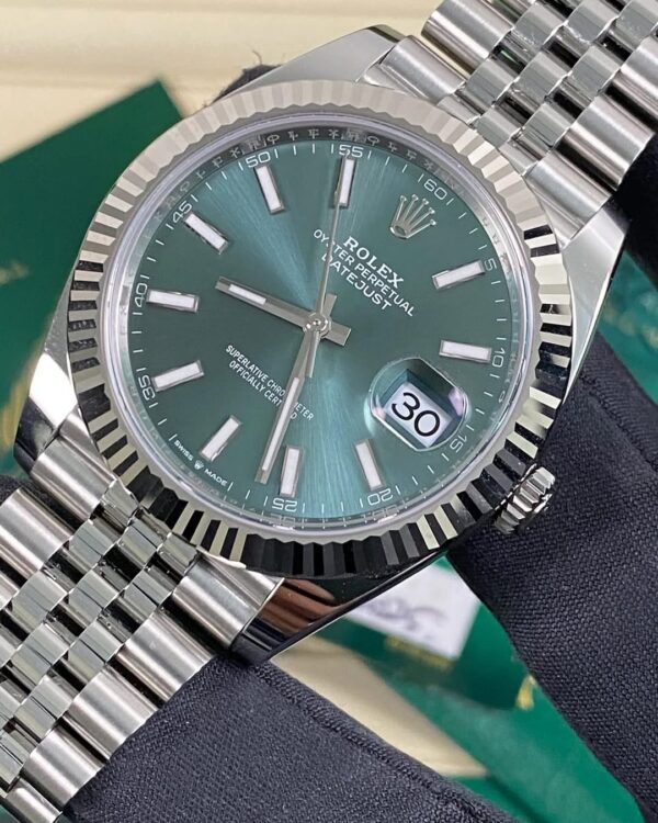 Rolex Steel Datejust 41 - 2025 - Fluted Bezel - Mint Green Dial - Jubilee Bracelet - 126334 *FULL SET* - Image 13