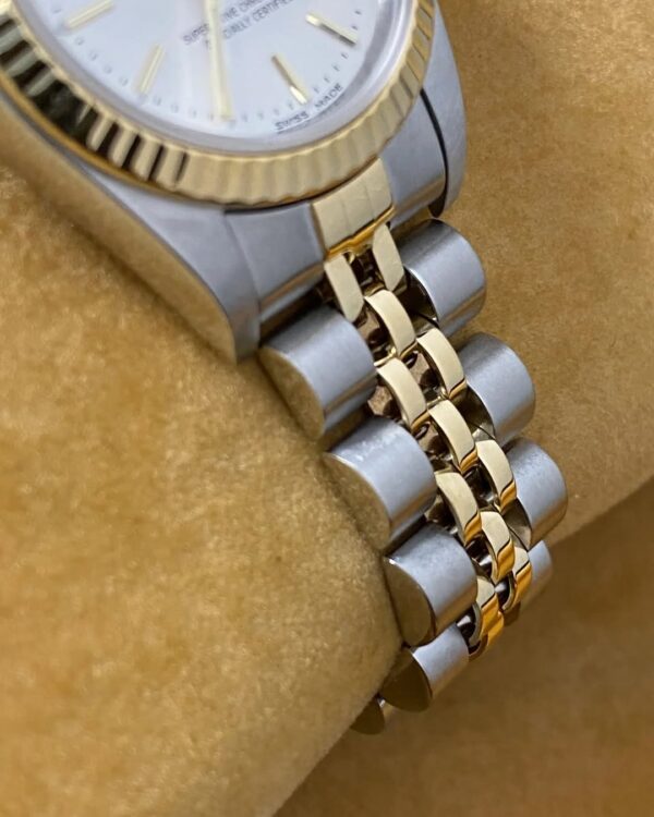 Rolex Steel & Yellow Oyster Perpetual Lady - A serial - Fluted Bezel - Silver Index Dial - Jubilee Bracelet - 76193 *Service Warranty Card* - Image 4