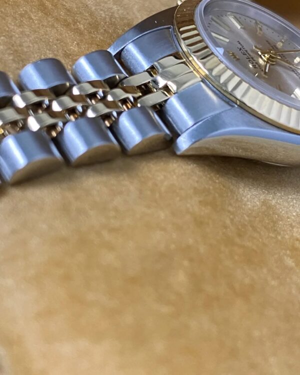 Rolex Steel & Yellow Oyster Perpetual Lady - A serial - Fluted Bezel - Silver Index Dial - Jubilee Bracelet - 76193 *Service Warranty Card* - Image 3