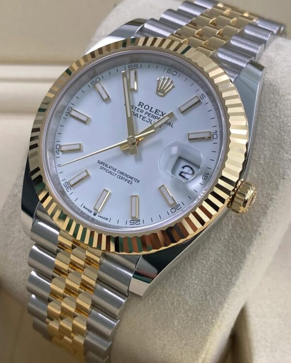 Rolex Steel & Yellow Gold Datejust 41 - 2025 - Fluted Bezel - White Index Dial - Jubilee Bracelet - 126333 *FULL SET* - Image 10