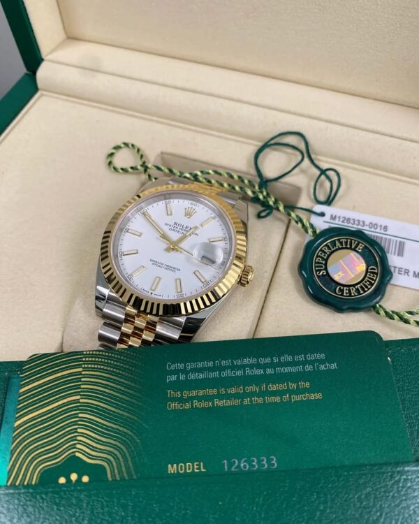 Rolex Steel & Yellow Gold Datejust 41 - 2025 - Fluted Bezel - White Index Dial - Jubilee Bracelet - 126333 *FULL SET*
