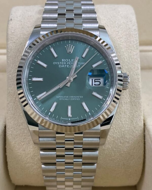 Rolex Steel Datejust 36 - 2025 - Fluted Bezel - Mint Green Dial - Jubilee Bracelet - 126234 *FULL SET* - Image 11