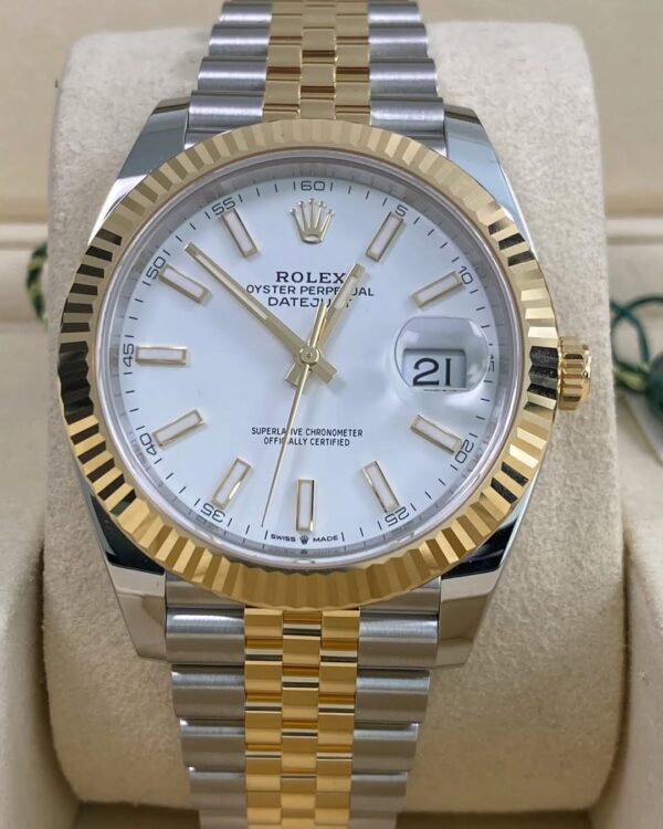 Rolex Steel & Yellow Gold Datejust 41 - 2025 - Fluted Bezel - White Index Dial - Jubilee Bracelet - 126333 *FULL SET* - Image 4