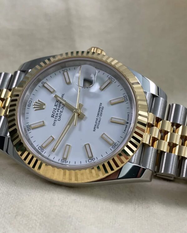 Rolex Steel & Yellow Gold Datejust 41 - 2025 - Fluted Bezel - White Index Dial - Jubilee Bracelet - 126333 *FULL SET* - Image 3