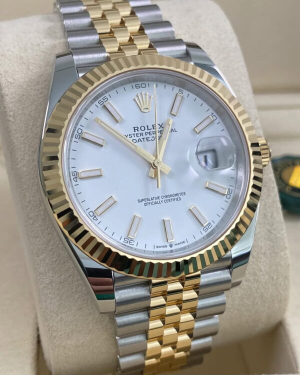Rolex Steel & Yellow Gold Datejust 41 - 2025 - Fluted Bezel - White Index Dial - Jubilee Bracelet - 126333 *FULL SET* - Image 6