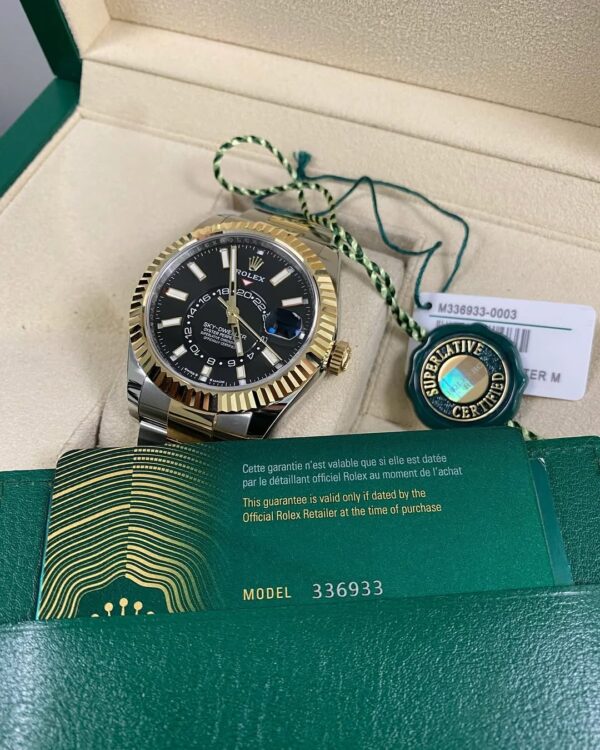 Rolex Yellow Gold Rolesor Sky-Dweller - 2025 - Black Dial - Oyster Bracelet - 336933 *FULL SET* - Image 7