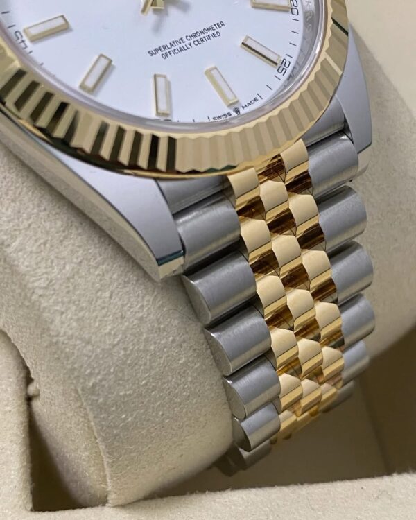 Rolex Steel & Yellow Gold Datejust 41 - 2025 - Fluted Bezel - White Index Dial - Jubilee Bracelet - 126333 *FULL SET* - Image 12