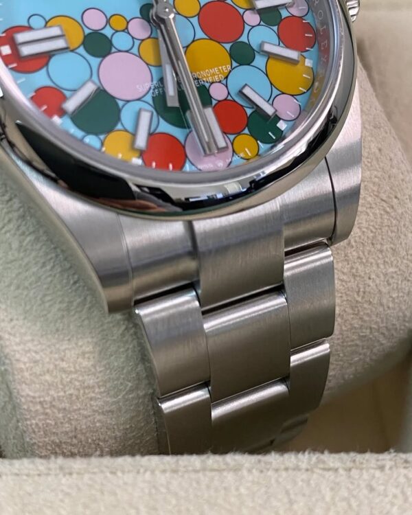 Rolex Oyster Perpetual 41 - 2023 - Domed Bezel - Turquoise Blue Celebration-Motif Dial - Oyster Bracelet - 124300 *FULL SET* - Image 14