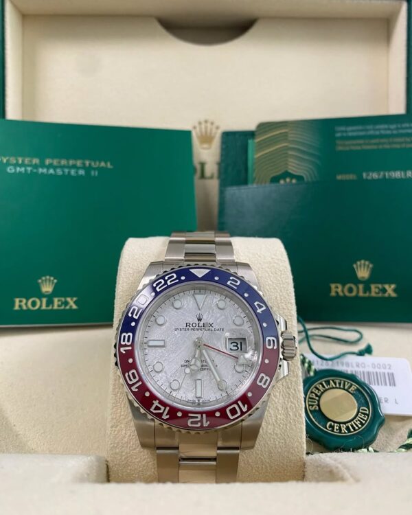 Rolex White Gold GMT-Master II - 2022 - “Pepsi” - Meteorite Dial - 126719BLRO *FULL STICKERS*
