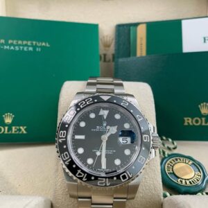 Rolex Steel GMT-Master II - 2019 - Black Bezel - Black Dial - Green Arrow Hand - 116710LN *FULL SET*
